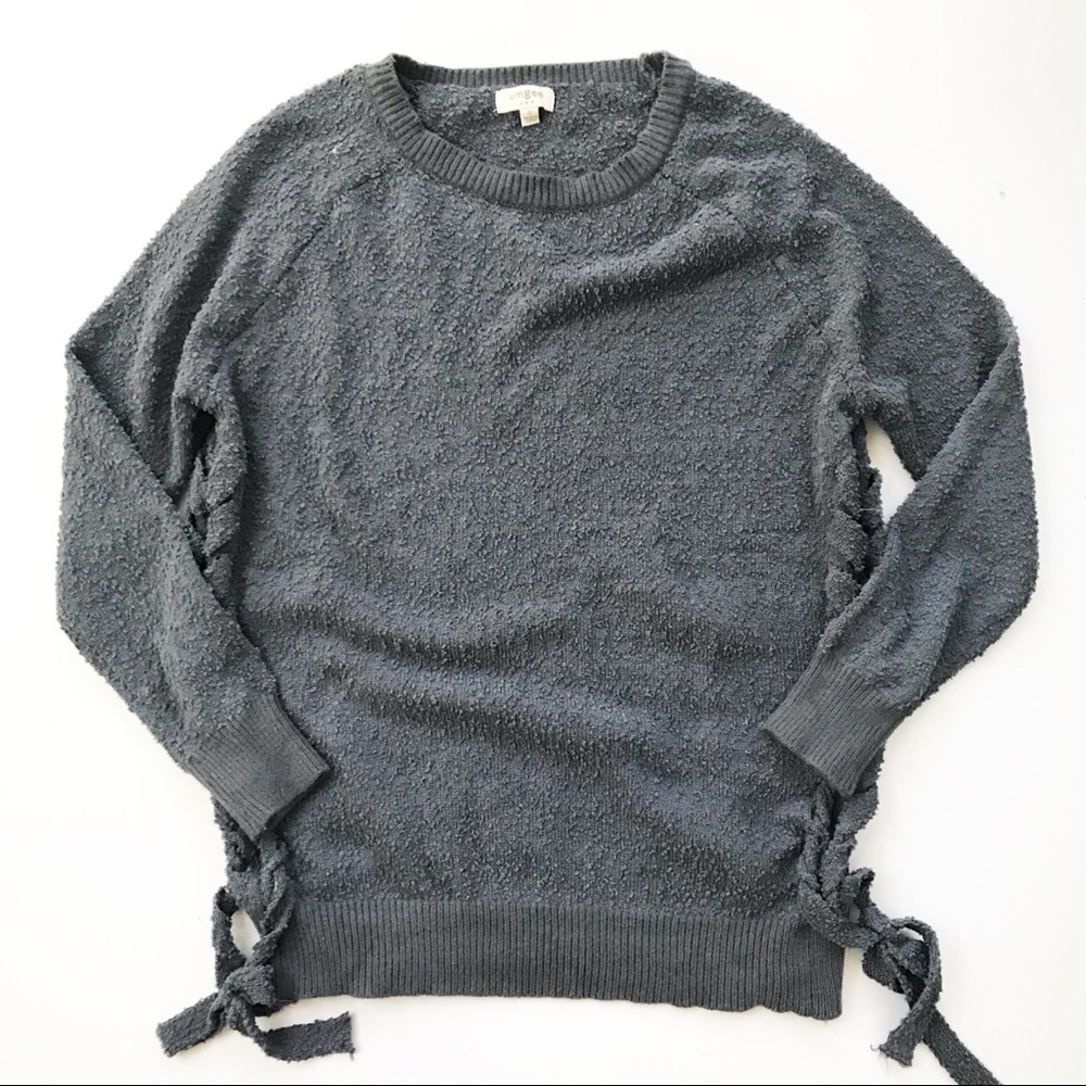 UMGEE popcorn sweater oversized lace up side S